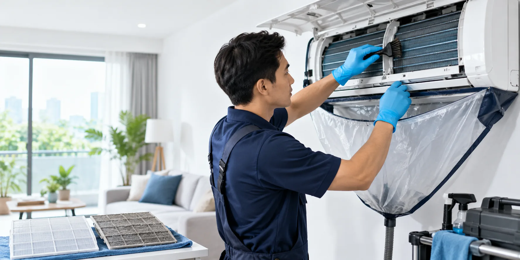 Limpeza técnica de ar-condicionado